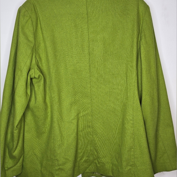 Green Wool Blend Zip-Up Jacket - Picture 7 of 8